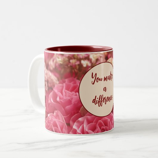 Du machst einen Unterschied Zweifarbige Tasse (Vorderseite Links)