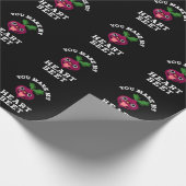 Du machst mein Herz Beet Funny Veggie Pun Dark BG Geschenkpapier (Ecke)