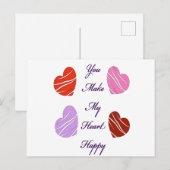 Du machst mein Herz glücklich Feiertagspostkarte (Vorne/Hinten)