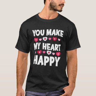 Du machst mein Herz glücklich Herz Valentinstag Mä T-Shirt
