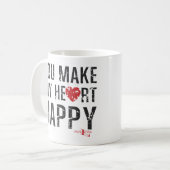 Du machst mein Herz glücklich Kaffeetasse (Vorderseite Links)