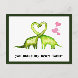 Du machst mein Herz "saur" | Niedlich Dinosaurier Postkarte