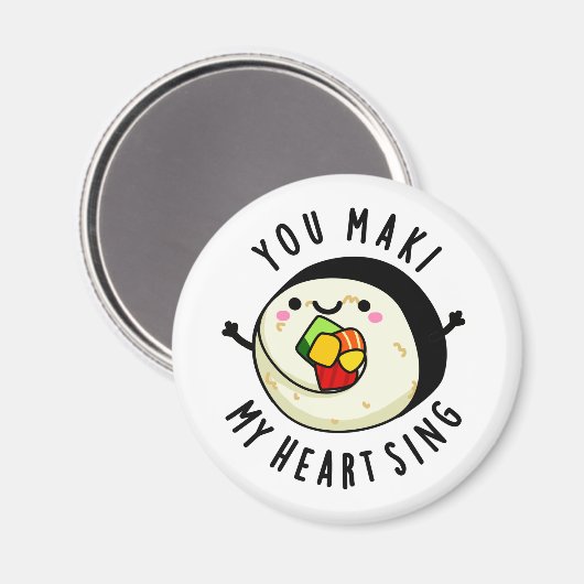 Du machst mein Herz Sing Funny Sushi Pub Magnet (Vorderseite/Rückseite)