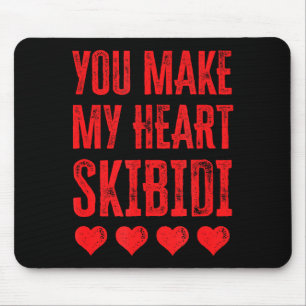 Du machst mein Herz Skibidi Funny Valentinstag Kin Mousepad