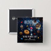 Du machst mein Universum süß Valentine Button (Vorne & Hinten)