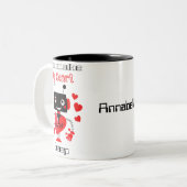 Du machst meine Herz-Piep-Tasse Zweifarbige Tasse (Vorderseite Links)