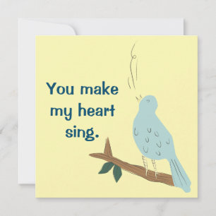 Du machst meine herz-sing-Bird-Flat-Grußkarte Karte