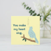 Du machst meine herz-sing-Bird-Flat-Grußkarte Karte (Stehend Vorderseite)