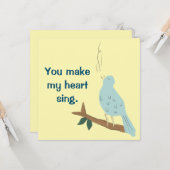 Du machst meine herz-sing-Bird-Flat-Grußkarte Karte (Vorderseite/Rückseite Beispiel)