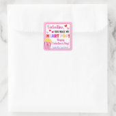 Du machst meinen Herz-Pop Kinder Valentine Quadratischer Aufkleber (Tasche)