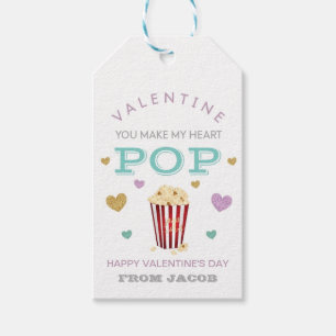 Du machst meinen Herz-Pop Popcorn Valentinstag Geschenkanhänger