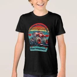 Du machst meinen Herz-Rennen Red Monster Truck Tri-Blend Shirt
