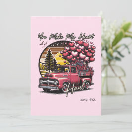 Du machst meinen Herzklopfen Vintagen LKW Valentin Feiertagskarte
