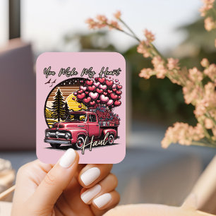 Du machst meinen Herzklopfen Vintagen LKW Valentin Magnet