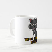 Du machst Meowt Black Cat Halloween Thema Kaffeetasse (Vorderseite Links)