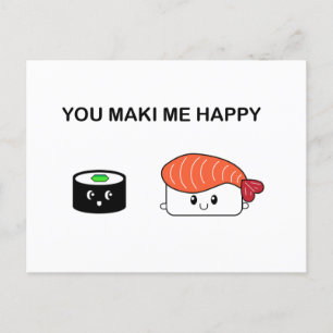 Du machst mich glücklich suziethesushi postkarte