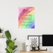 Du machst mich glücklich, wenn der Himmel grau ist Poster (Heimbüro)