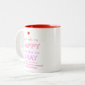 Du machst mich glücklich, wenn Himmel grau sind Va Zweifarbige Tasse (Vorderseite Links)