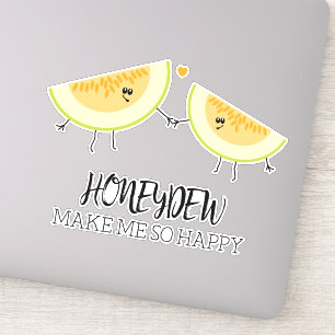 Du machst mich glücklich zum Hochzeitstag Melonen Aufkleber