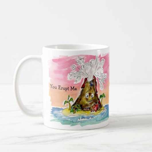 Du machst mich kaputt, ich lava you Cartoon Volcan Kaffeetasse (Links)