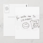 Du machst mich so :GLÜCKLICH: Ich vermisse dich so Postkarte (Vorne/Hinten)
