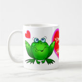 Du machst mich so hoppy, fröhliche Frösche, rote H Kaffeetasse (Links)