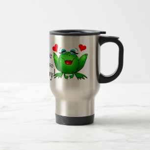 Du machst mich so hoppy Grün Glückliche Frösche Ro Reisebecher