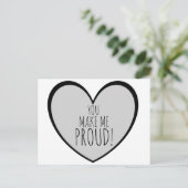DU MACHST MICH STOLZ Niedliches Herz Postkarte (Stehend Vorderseite)