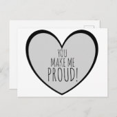 DU MACHST MICH STOLZ Niedliches Herz Postkarte (Vorne/Hinten)