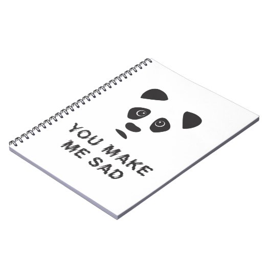 Du machst mich traurig. Trauriger Panda. Notizblock (Linke Seite)