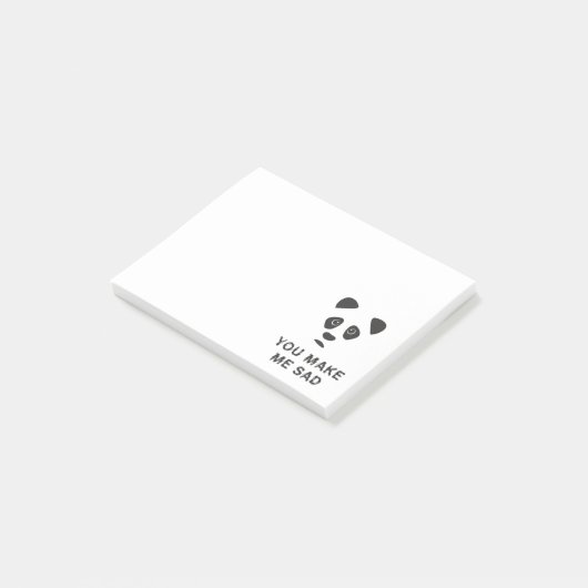 Du machst mich traurig. Trauriger Panda. Post-it Klebezettel (angewinkelt)
