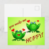 Du machst mich zu Niedlichen fröhlichen Grünen Frö Postkarte (Vorne/Hinten)