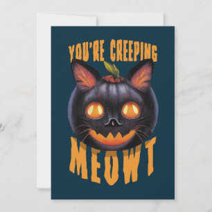 Du machst mir Angst Halloween-Schwarze Katze Einladung