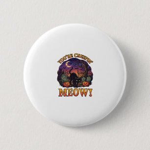 Du machst mir Angst Halloween schwarze Katze Kürbi Button