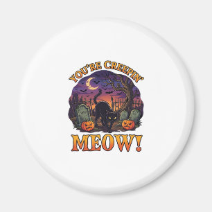 Du machst mir Angst Halloween schwarze Katze Kürbi Magnet