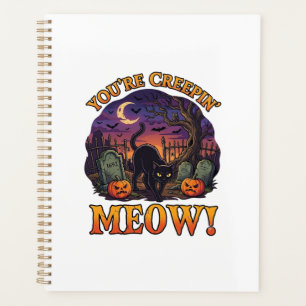 Du machst mir Angst Halloween schwarze Katze Kürbi Planer