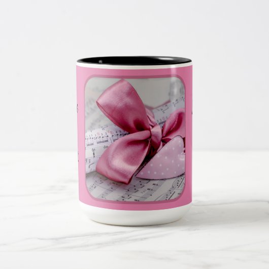 Du machst mir das Herz zwei Tone-Tasse singen Zweifarbige Tasse (Mittel)