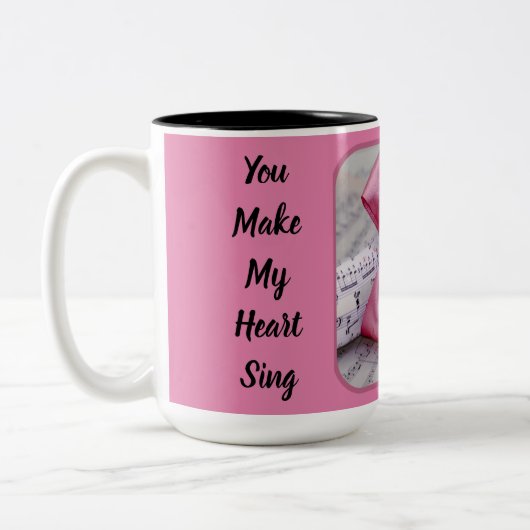 Du machst mir das Herz zwei Tone-Tasse singen Zweifarbige Tasse (Links)