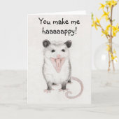 Du machst mir glückliche Opossum Blank Grußkarte Karte (Gelbe Blume)