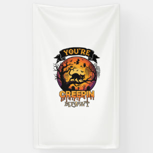 Du machst mir Halloween Angst Schwarze Katze Vollm Banner