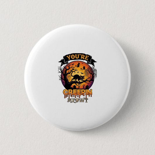 Du machst mir Halloween Angst Schwarze Katze Vollm Button (Vorderseite)