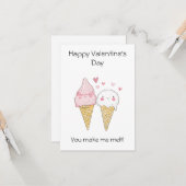 "Du machst mir Melt!" - Niedliche und sonnige Eisc Karte (Vorderseite/Rückseite Beispiel)