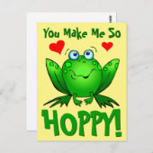 Du machst mir so einen Niedlichen Cartoon-Frosch m Postkarte (Vorne/Hinten)