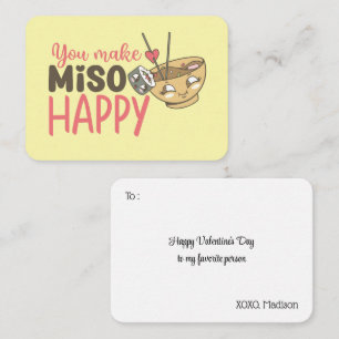 Du machst Miso Happy Funny Pun Kids Valentinstag Mitteilungskarte