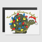 Du machst Weihnachten heller! Cartoon Turtle Magne Magnetkarte (Vorne/Hinten)