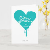 Du magst meine HerzValentintagskarte (Türkis) Karte (Gelbe Blume)