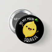 Du mein Hauptpresse Funny Lemon Pun Dark BG Button (Vorne & Hinten)