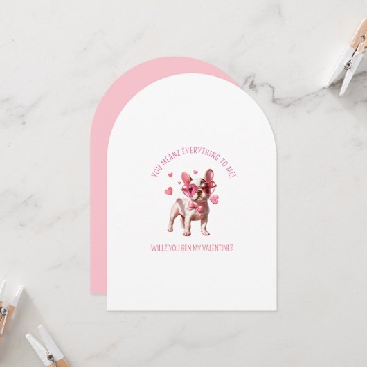 Du meinst alles zu mir, sei mein Valentine Einladung (Vorderseite/Rückseite Beispiel)