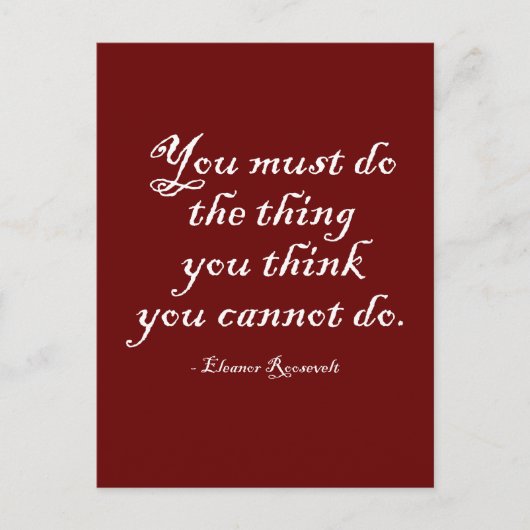Du musst das tun, was du für unmöglich hältst postkarte (Vorderseite)