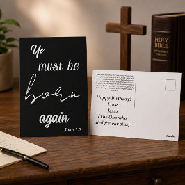 Du musst Geboren sein, wieder sonnig Christlichen  Postkarte